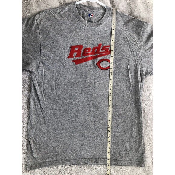Cincinnati Reds T-Shirt Mens Large Gray Red Stitched Logo Baseball Sports Casual - Picture 8 of 9